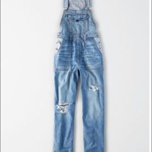American Eagle Outfitters Blue Denim Overalls
